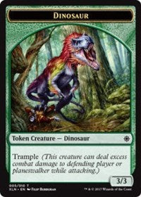 Dinosaur // Treasure (009) Double-sided Token [Ixalan Tokens] | Rock City Comics