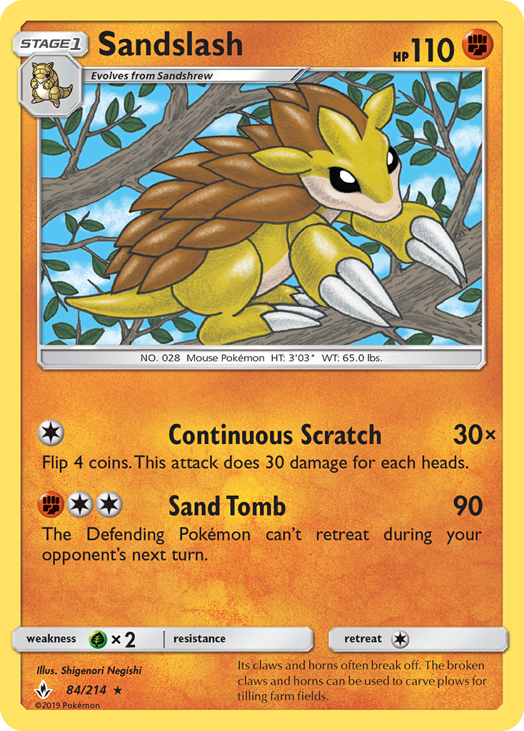 Sandslash (84/214) [Sun & Moon: Unbroken Bonds] | Rock City Comics