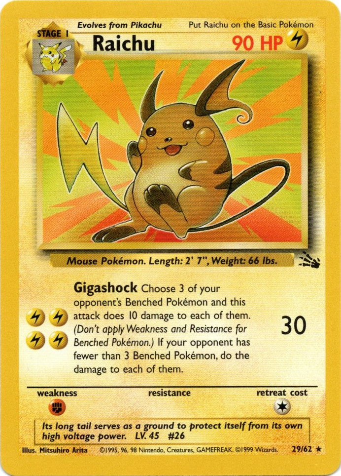 Raichu (29/62) [Fossil Unlimited] | Rock City Comics