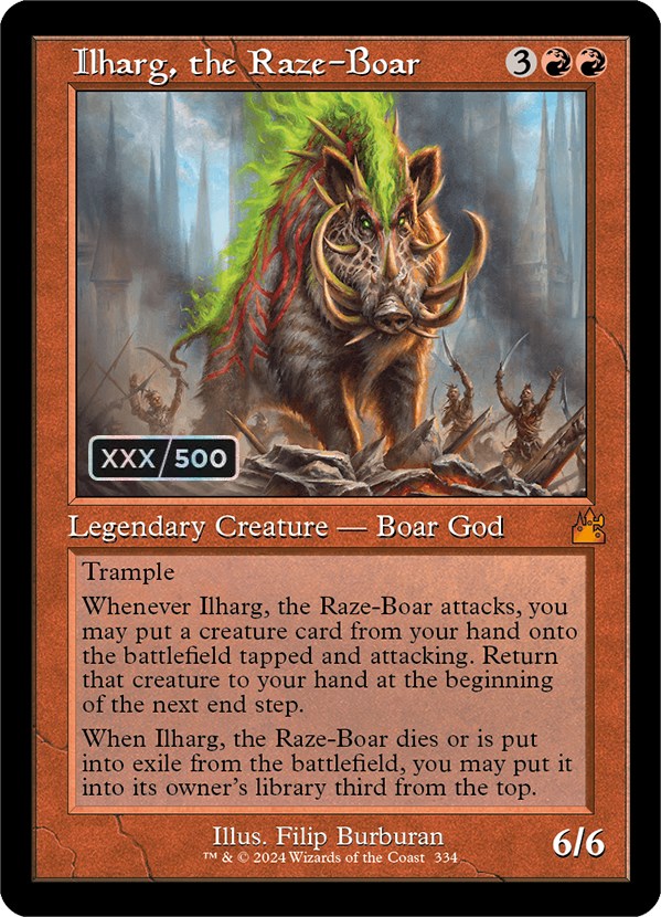 Ilharg, the Raze-Boar (Retro) (Serialized) [Ravnica Remastered] | Rock City Comics