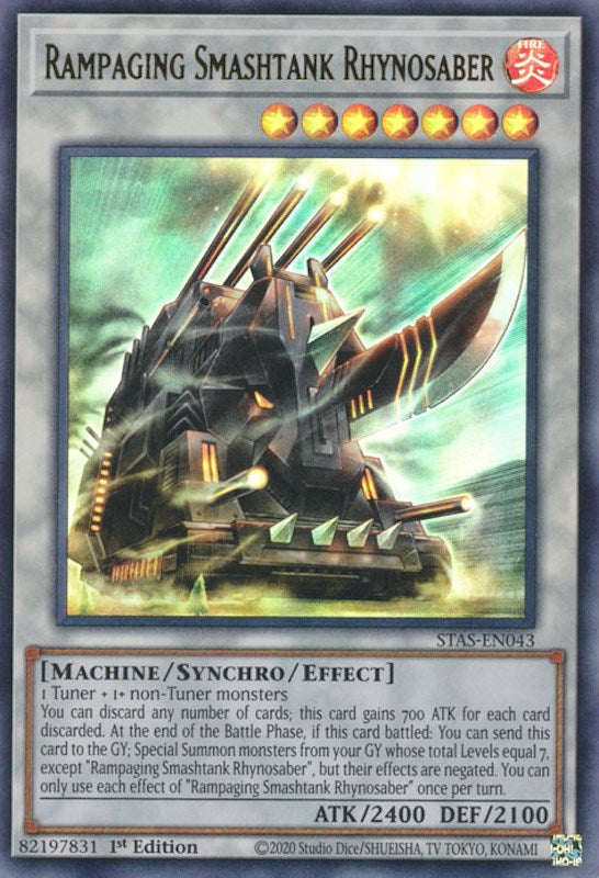 Rampaging Smashtank Rhynosaber [STAS-EN043] Ultra Rare | Rock City Comics