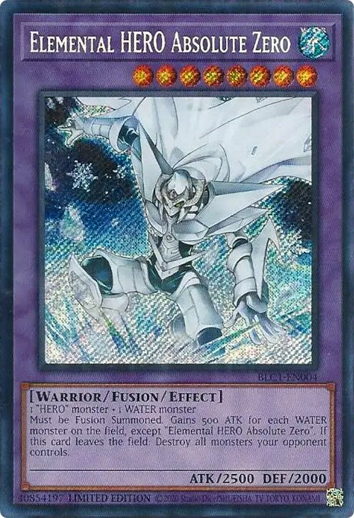 Elemental HERO Absolute Zero [BLC1-EN004] Secret Rare | Rock City Comics