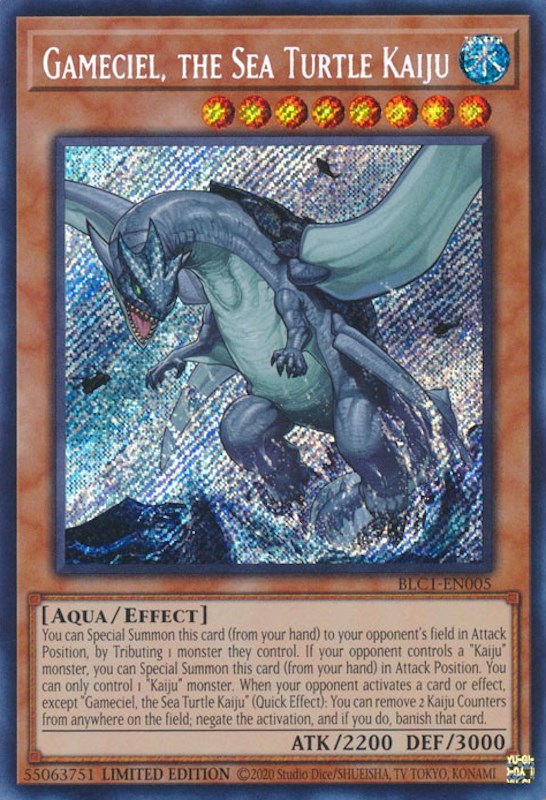 Gameciel, the Sea Turtle Kaiju [BLC1-EN005] Secret Rare | Rock City Comics