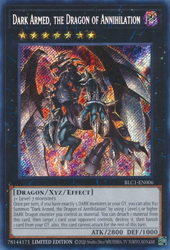 Dark Armed, the Dragon of Annihilation [BLC1-EN006] Secret Rare | Rock City Comics