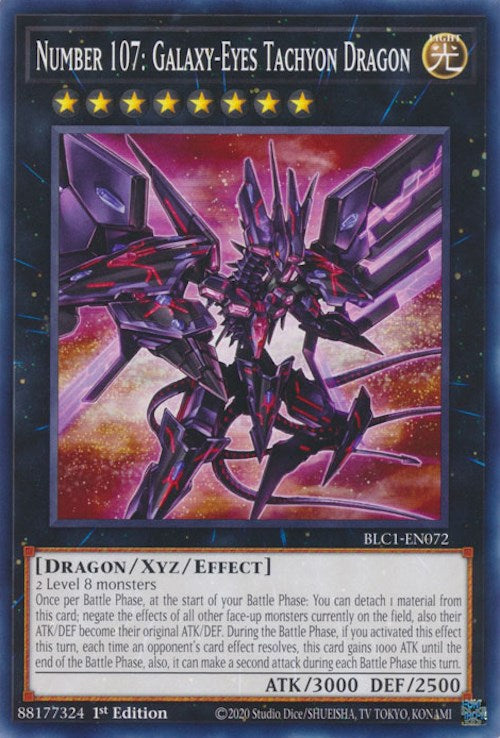 Number 107: Galaxy-Eyes Tachyon Dragon [BLC1-EN072] Common | Rock City Comics