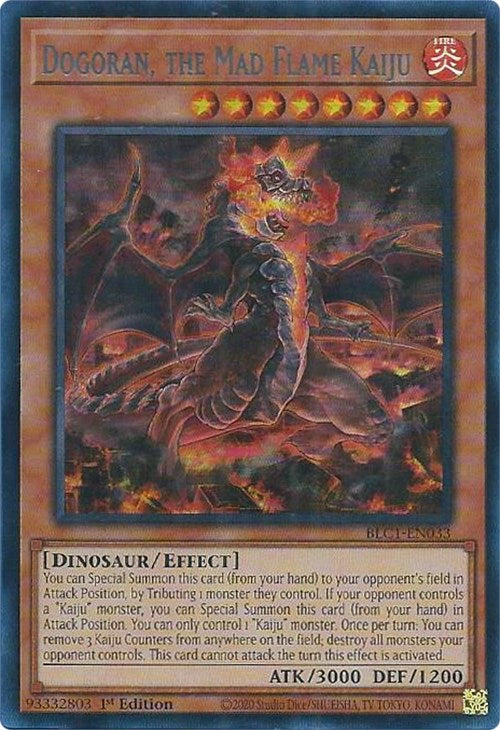 Dogoran, the Mad Flame Kaiju (Silver) [BLC1-EN033] Ultra Rare | Rock City Comics