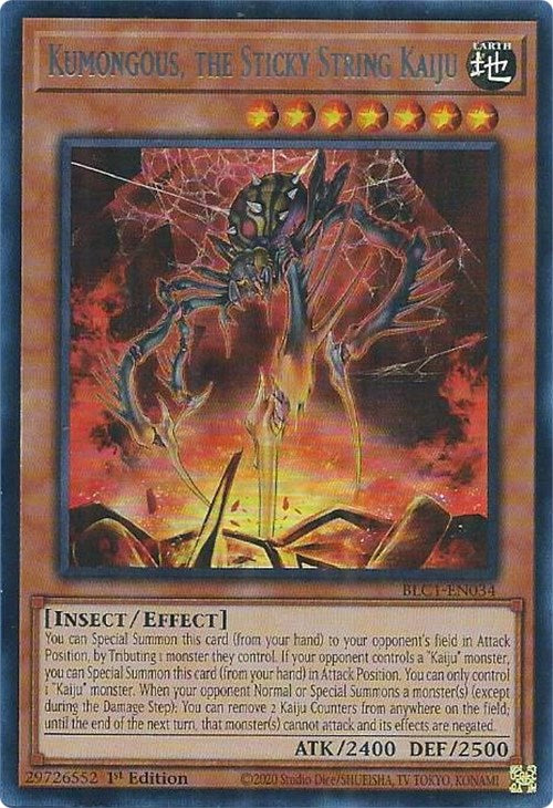 Kumongous, the Sticky String Kaiju (Silver) [BLC1-EN034] Ultra Rare | Rock City Comics