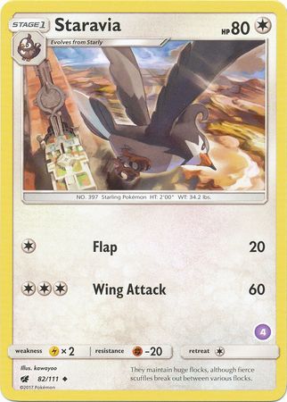 Staravia (82/111) (Deck Exclusive #4) [Sun & Moon: Trainer Kit - Alolan Sandslash] | Rock City Comics