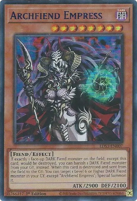 Archfiend Empress (Blue) [LDS3-EN007] Ultra Rare | Rock City Comics