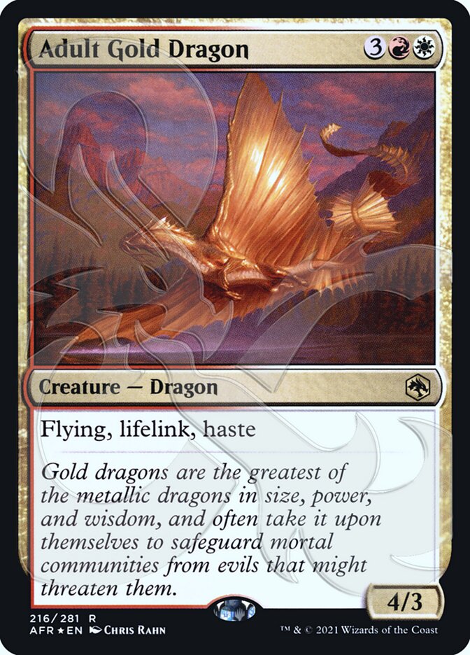 Adult Gold Dragon (Ampersand Promo) [Dungeons & Dragons: Adventures in the Forgotten Realms Promos] | Rock City Comics