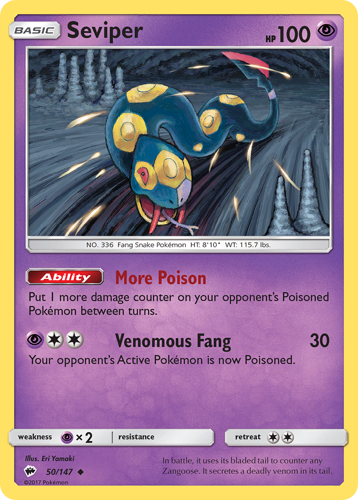 Seviper (50/147) [Sun & Moon: Burning Shadows] | Rock City Comics