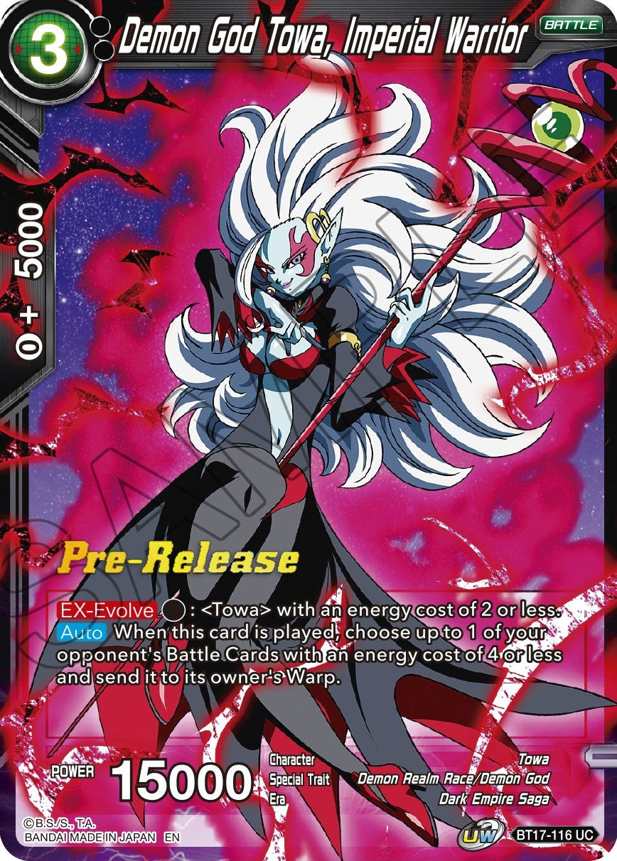 Demon God Towa, Imperial Warrior (BT17-116) [Ultimate Squad Prerelease Promos] | Rock City Comics