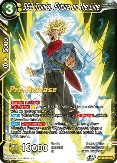 SS2 Trunks, Future on the Line (BT16-081) [Realm of the Gods Prerelease Promos] | Rock City Comics