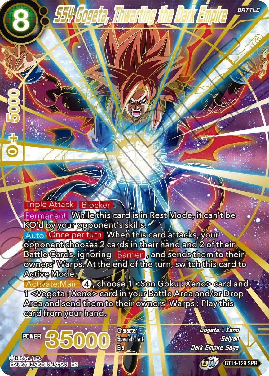 SS4 Gogeta, Thwarting the Dark Empire (SPR) (BT14-129) [Cross Spirits] | Rock City Comics