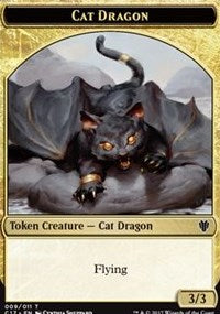 Cat Dragon (009) // Dragon (006) Double-sided Token [Commander 2017 Tokens] | Rock City Comics