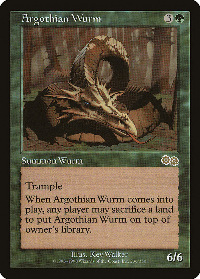 Argothian Wurm [Urza's Saga] | Rock City Comics