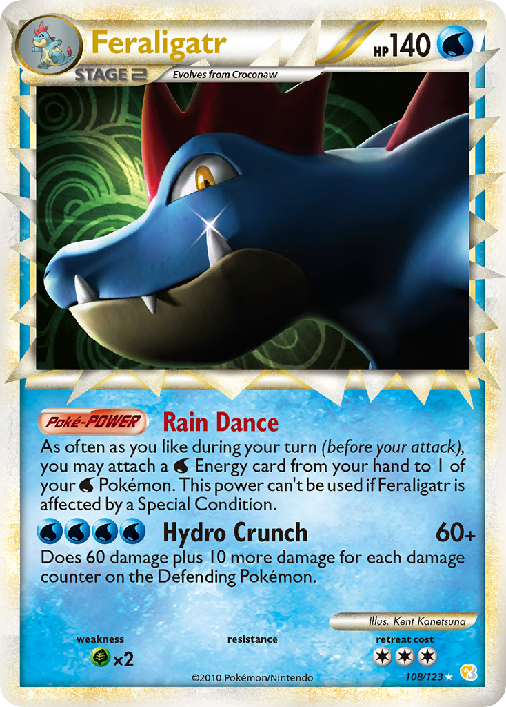 Feraligatr (108/123) [HeartGold & SoulSilver: Base Set] | Rock City Comics