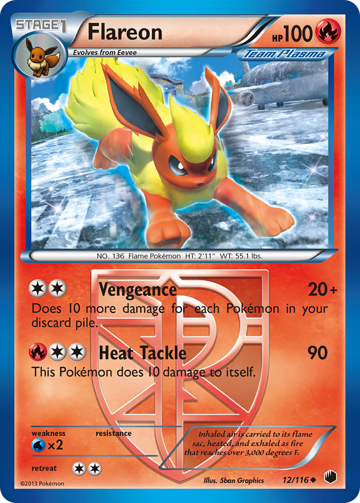 Flareon (12/116) [Black & White: Plasma Freeze] | Rock City Comics