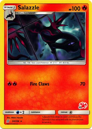 Salazzle (34/236) (Charizard Stamp #23) [Battle Academy 2020] | Rock City Comics