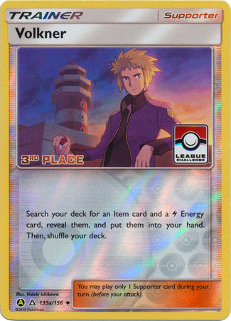 Volkner (135a/156) (League Challenge 3rd Place) [Sun & Moon: Ultra Prism] | Rock City Comics