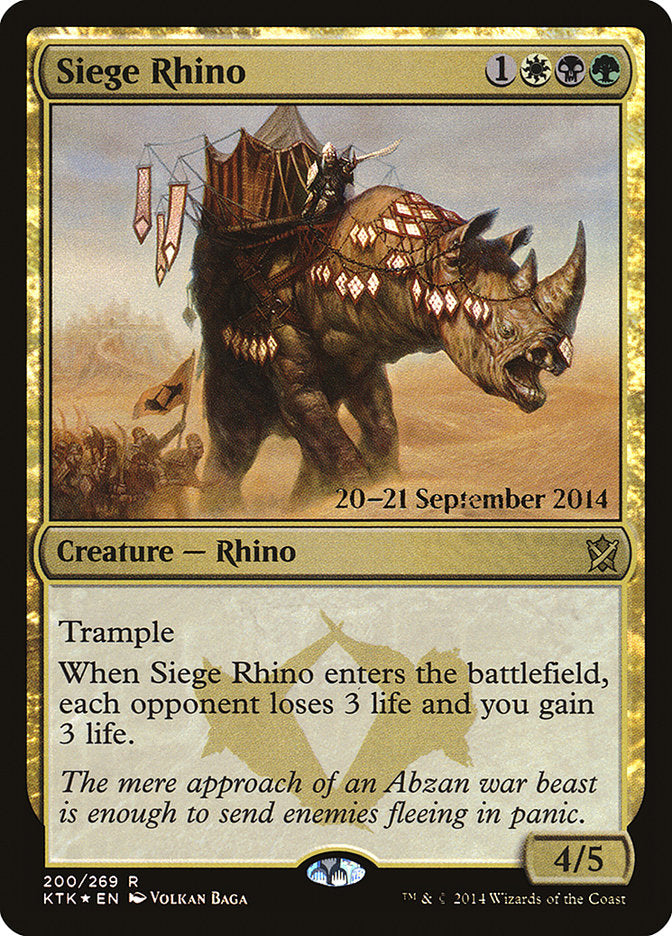 Siege Rhino  [Khans of Tarkir Prerelease Promos] | Rock City Comics