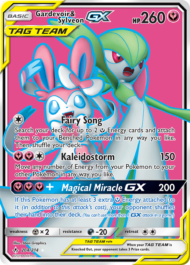 Gardevoir & Sylveon GX (204/214) [Sun & Moon: Unbroken Bonds] | Rock City Comics