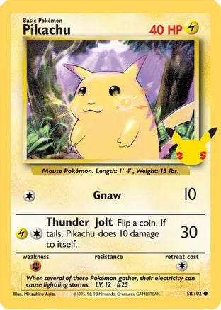 Pikachu (58/102) (25th Anniversary) (Jumbo Card) [Celebrations: 25th Anniversary] | Rock City Comics