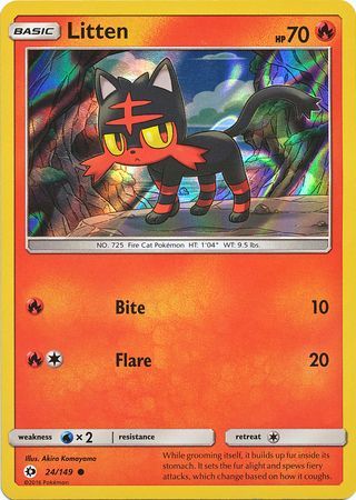 Litten (24/149) (Water Web Holo) [Sun & Moon: Base Set] | Rock City Comics