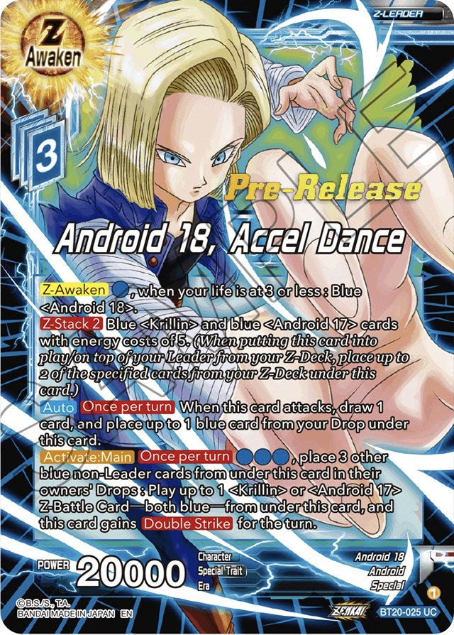 Android 18, Accel Dance (BT20-025) [Power Absorbed Prerelease Promos] | Rock City Comics