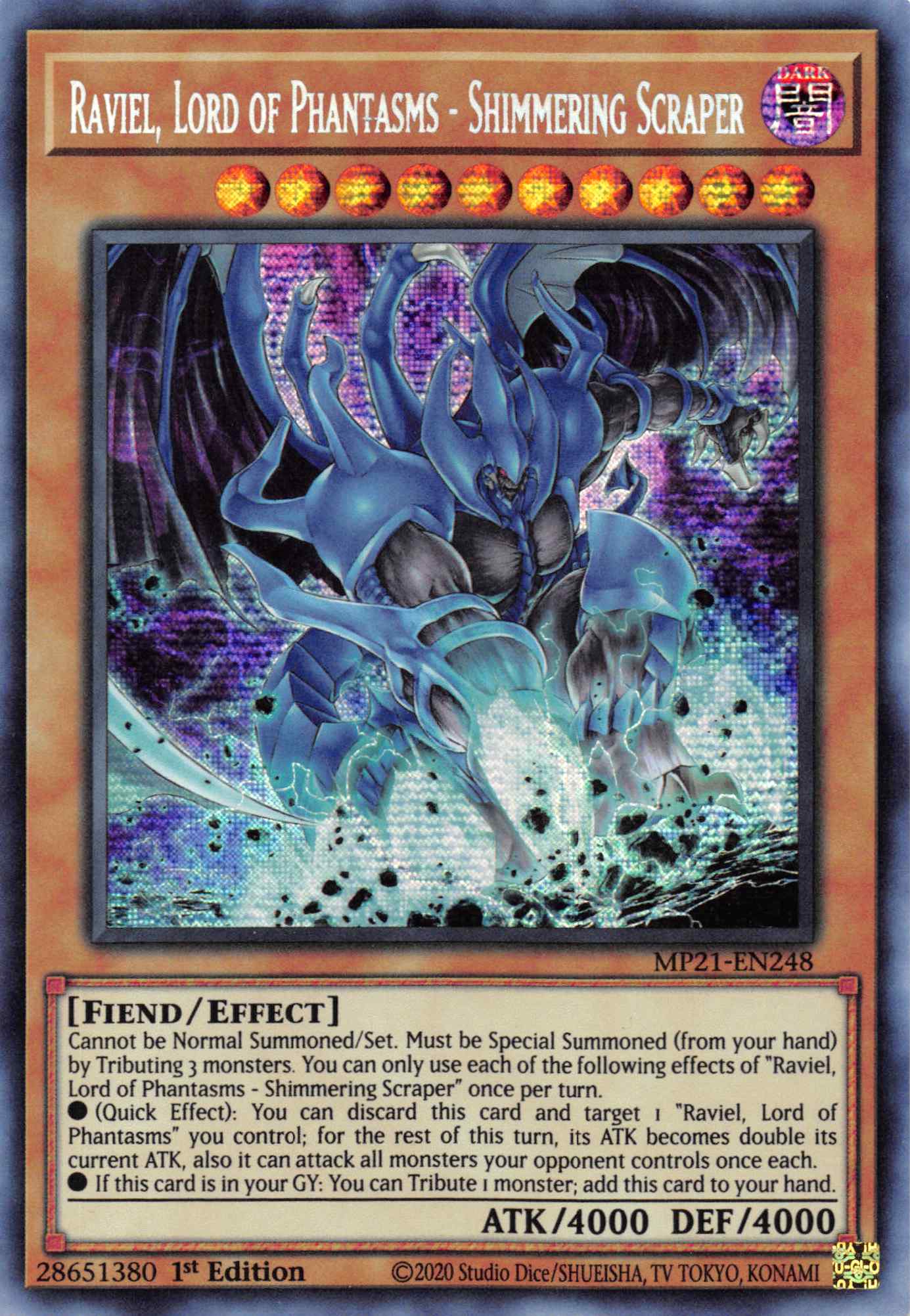 Raviel, Lord of Phantasms - Shimmering Scraper [MP21-EN248] Prismatic Secret Rare | Rock City Comics