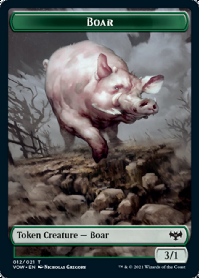 Blood // Boar Double-sided Token [Innistrad: Crimson Vow Tokens] | Rock City Comics