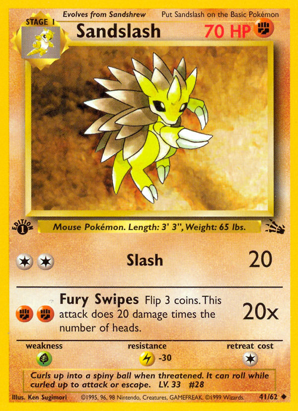 Sandslash (41/62) [Fossil 1st Edition] | Rock City Comics