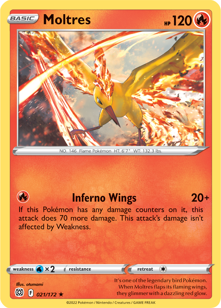 Moltres (021/172) (Theme Deck Exclusive) [Sword & Shield: Brilliant Stars] | Rock City Comics