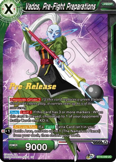 Vados, Pre-Fight Preparations (BT16-049) [Realm of the Gods Prerelease Promos] | Rock City Comics