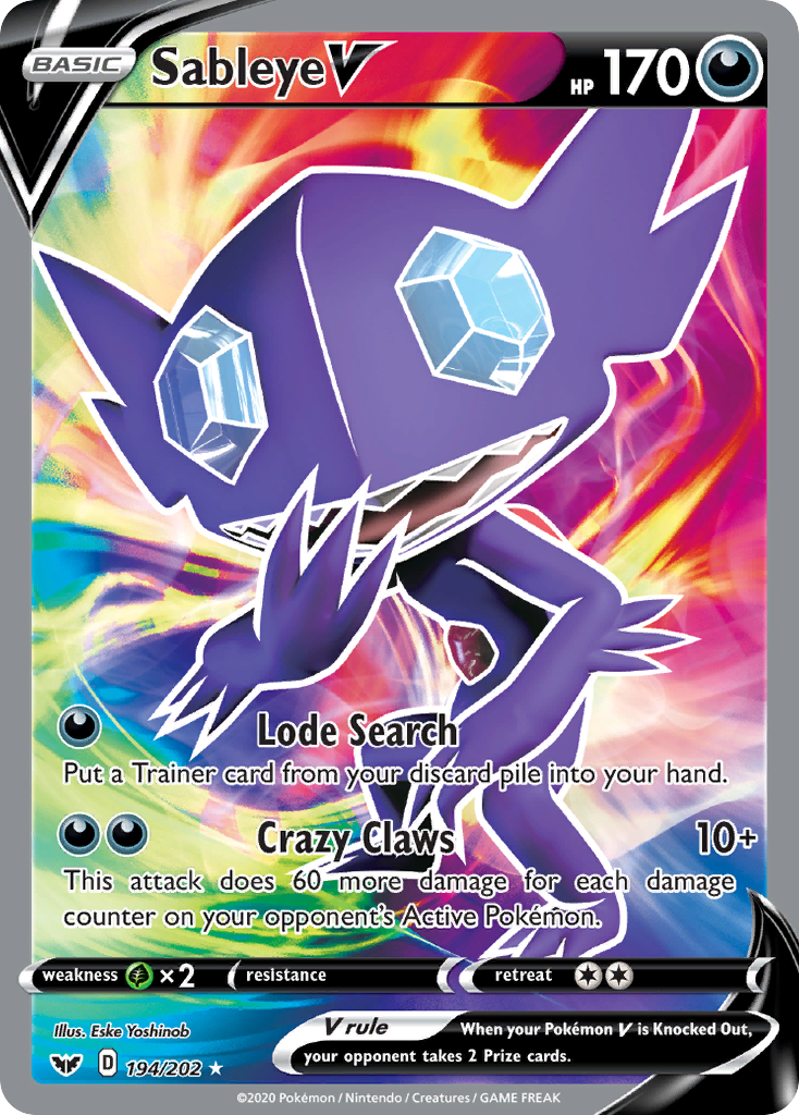 Sableye V (194/202) [Sword & Shield: Base Set] | Rock City Comics