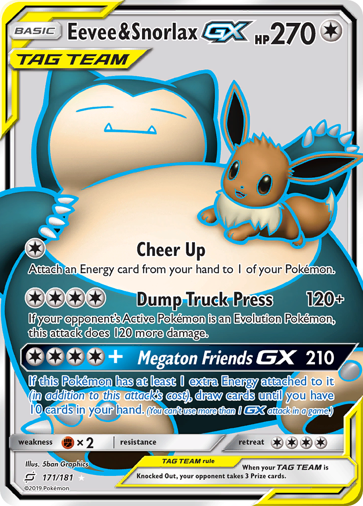 Eevee & Snorlax GX (171/181) [Sun & Moon: Team Up] | Rock City Comics