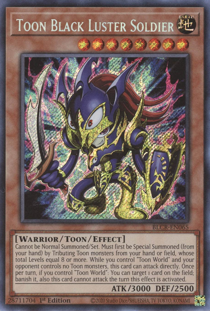 Toon Black Luster Soldier [BLCR-EN065] Secret Rare | Rock City Comics