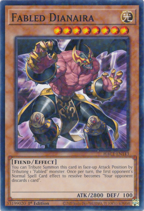 Fabled Dianaira (Duel Terminal) [HAC1-EN143] Common | Rock City Comics
