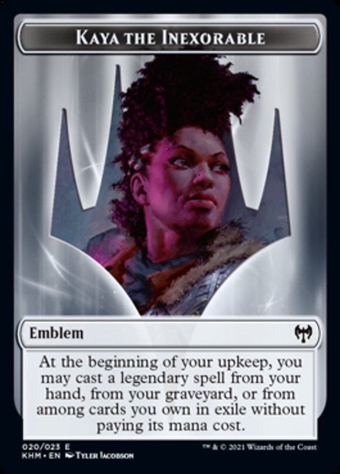 Kaya the Inexorable Emblem [Kaldheim Tokens] | Rock City Comics