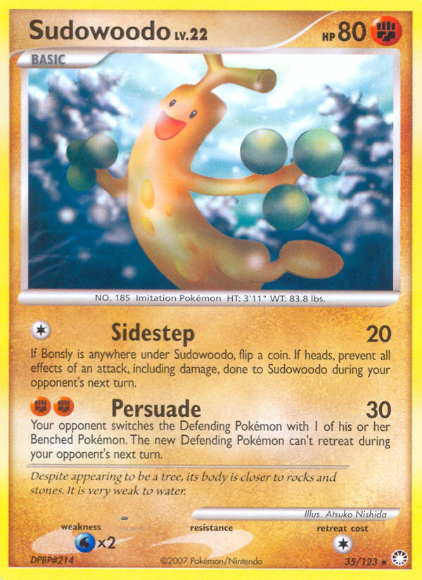 Sudowoodo (35/123) [Diamond & Pearl: Mysterious Treasures] | Rock City Comics