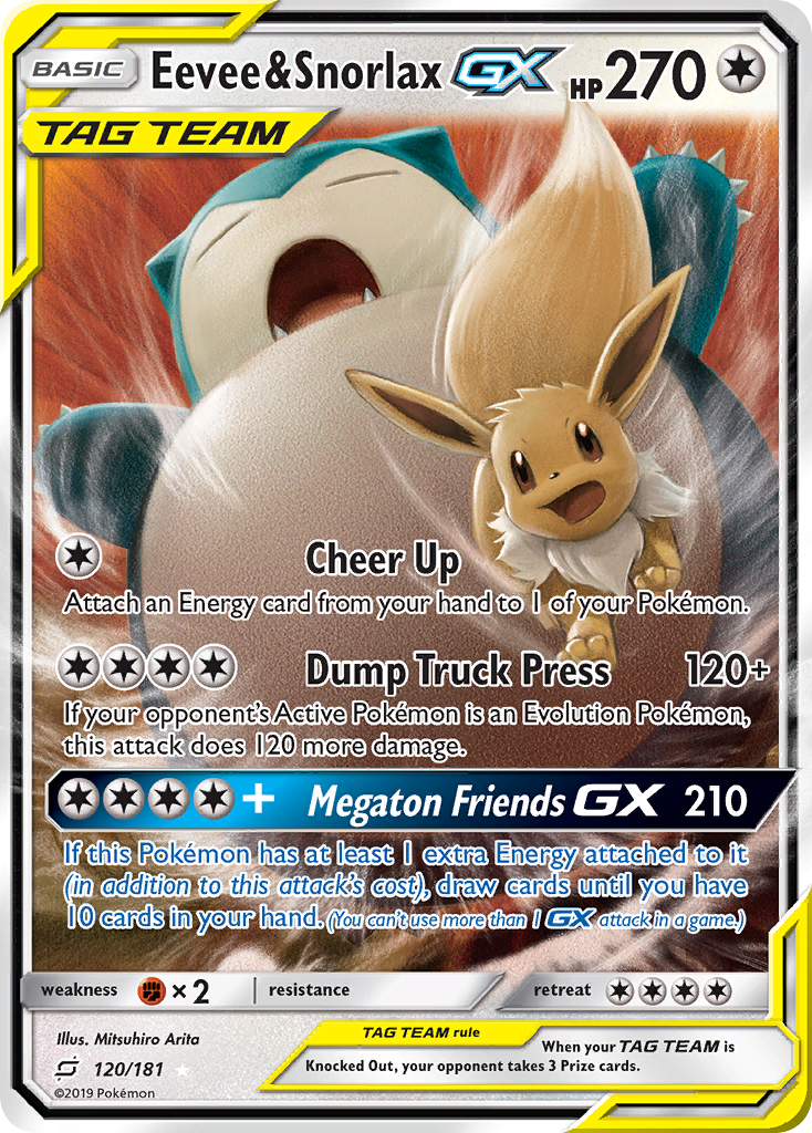 Eevee & Snorlax GX (120/181) [Sun & Moon: Team Up] | Rock City Comics