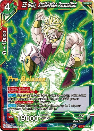 SS Broly, Annihilation Personified (BT15-144) [Saiyan Showdown Prerelease Promos] | Rock City Comics