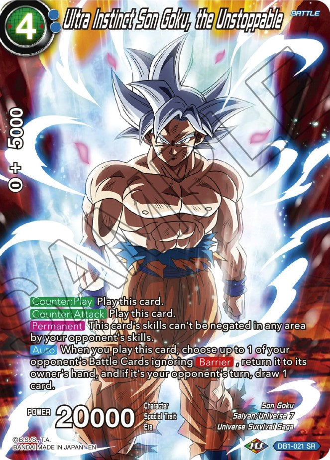 Ultra Instinct Son Goku, the Unstoppable (DB1-021) [Theme Selection: History of Son Goku] | Rock City Comics