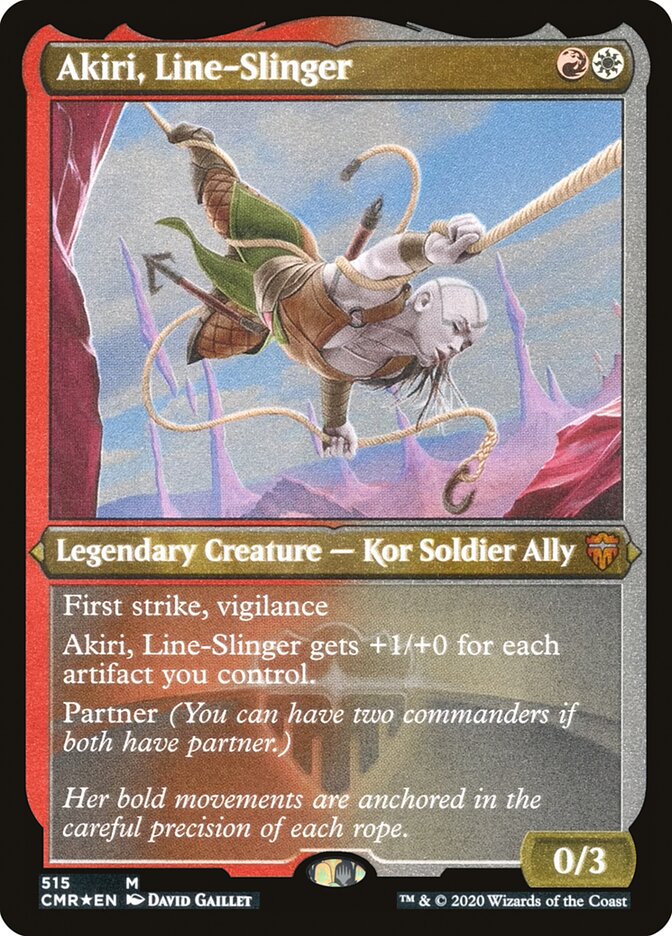 Akiri, Line-Slinger (Etched) [Commander Legends] | Rock City Comics