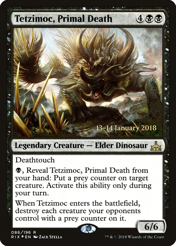 Tetzimoc, Primal Death [Rivals of Ixalan Prerelease Promos] | Rock City Comics