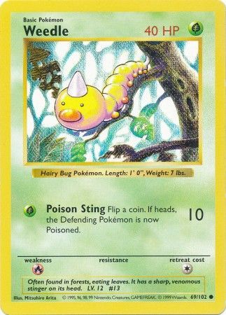 Weedle (69/102) [Base Set Shadowless Unlimited] | Rock City Comics