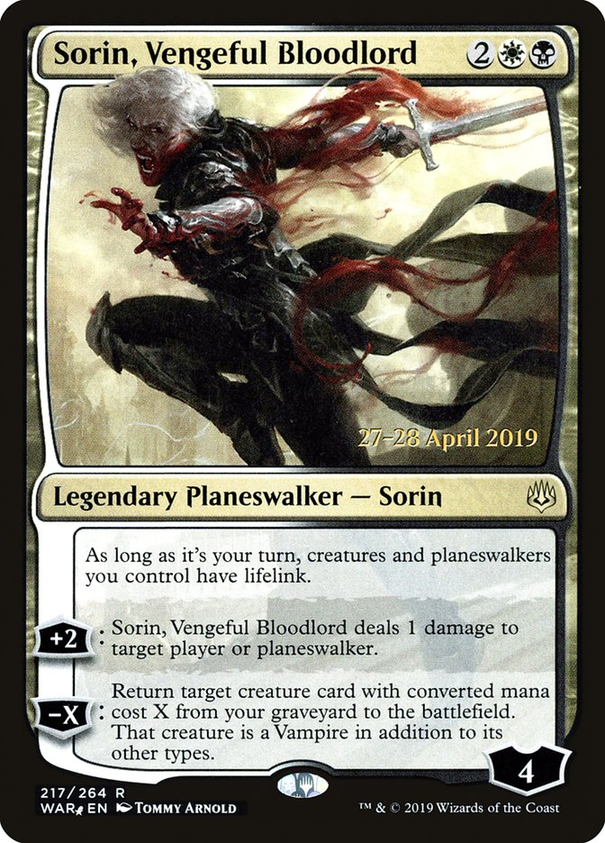 Sorin, Vengeful Bloodlord  [War of the Spark Prerelease Promos] | Rock City Comics