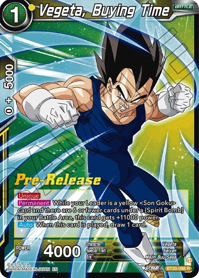 Vegeta, Buying Time (BT20-098) [Power Absorbed Prerelease Promos] | Rock City Comics