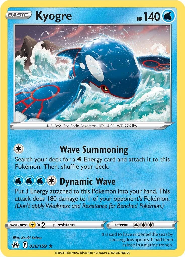 Kyogre (036/159) [Sword & Shield: Crown Zenith] | Rock City Comics