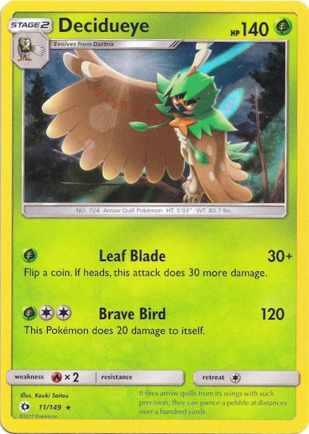 Decidueye (11/149) (Water Web Holo) [Sun & Moon: Base Set] | Rock City Comics